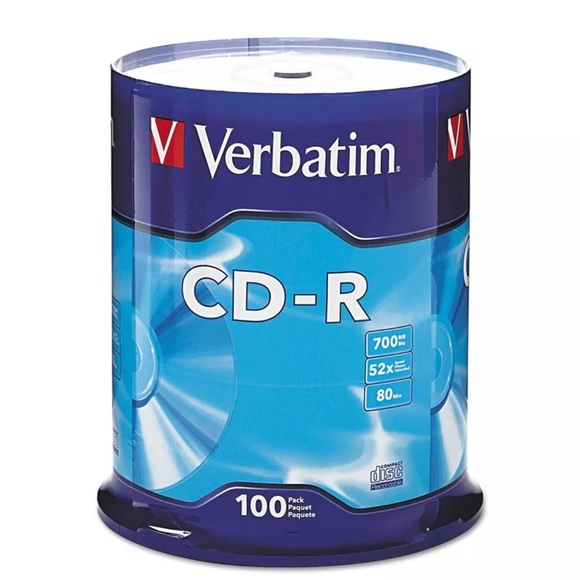 Verbatim 94554 100 52x CD-R 700MB Capacity 80 Minute Compact Disc Recordable - Picture 1 of 3